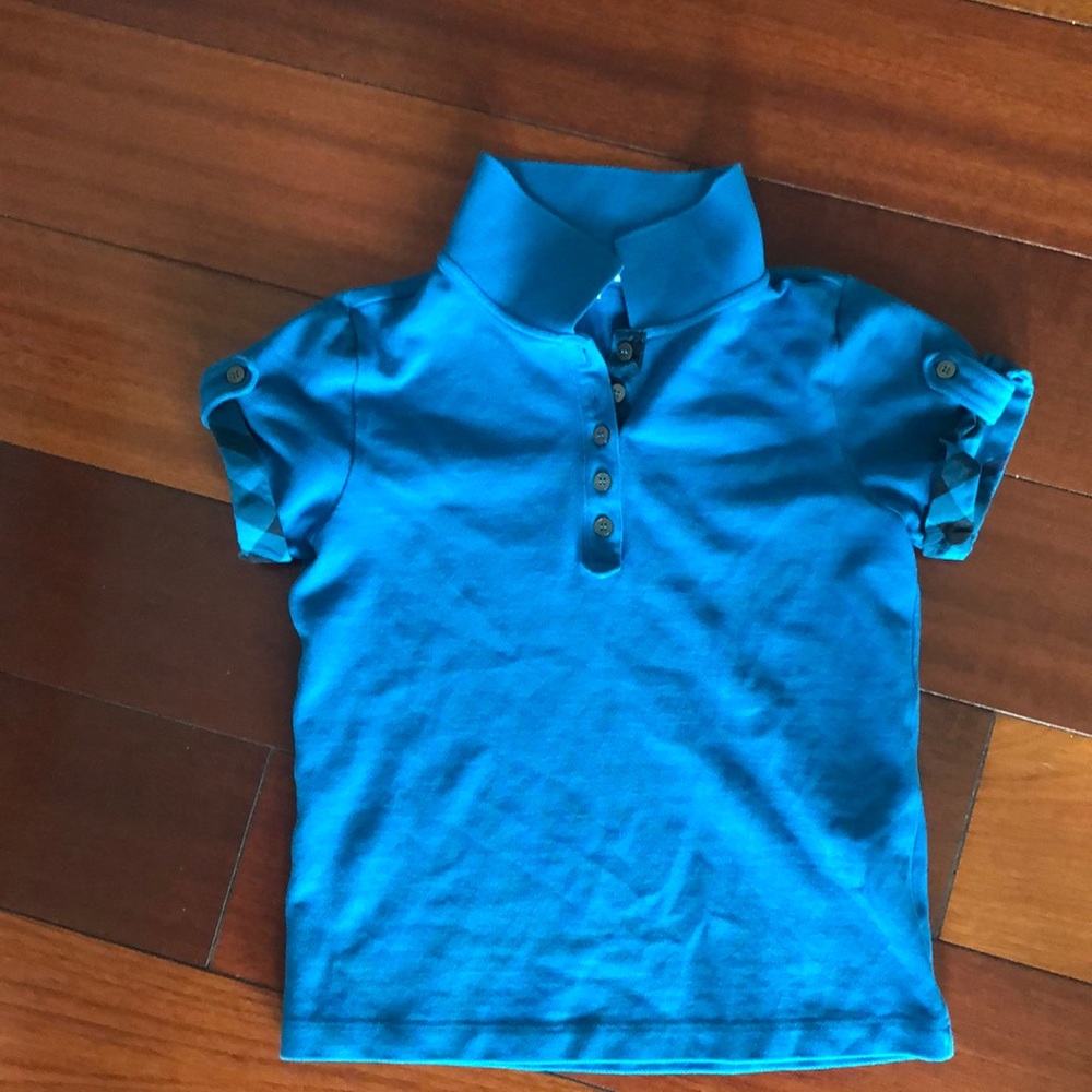 Burberry Bright Turquoise Blue Polo Top for Kids